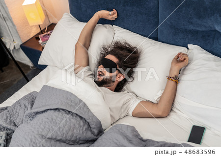 Top view of a positive energetic man 48683596