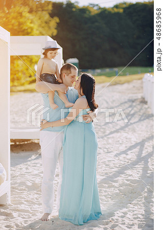 family on a beach 48685968