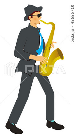 トランペット奏者のイラスト素材