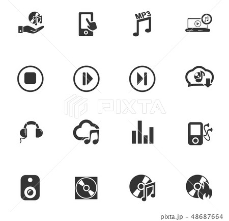 digital music icon set 48687664