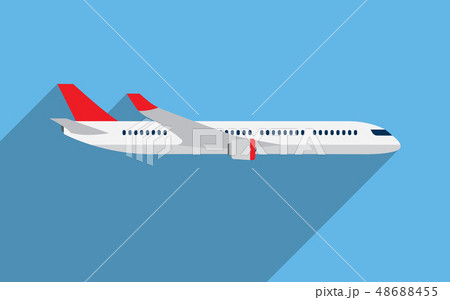 Airplane Flying With Shadow 48688455