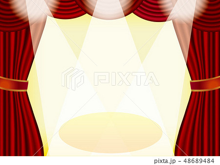 レッドカーテン ステージのイラスト素材 48689484 Pixta