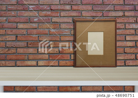 Mock up Workspace vintage frame hipster interior 48690751