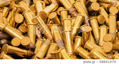 Shiny gold plated ammunition with silver head 48691070