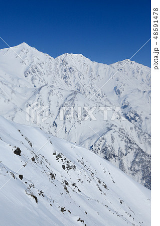 銀嶺の北アルプス　白馬三山 48691478