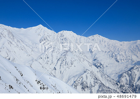 銀嶺の北アルプス　白馬三山 48691479