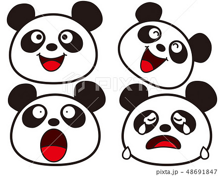 パンダのいろいろな表情その1のイラスト素材