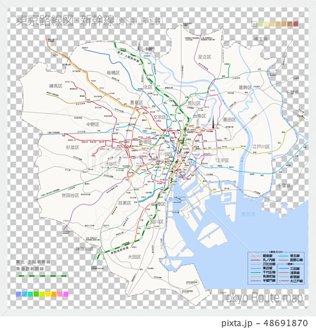 東京の路線図 新幹線 地下鉄 Jr 私鉄 のイラスト素材