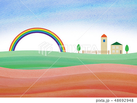 農場　水彩 48692948