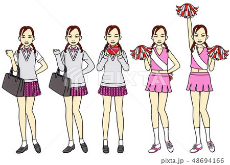女子高生D立ち姿・セット(カラー) 女子高生D立ち姿・セット(カラー) 48694166