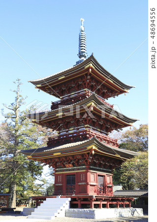 板橋不動尊　三重塔　茨城県つくばみらい市 48694556