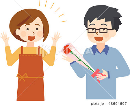 カーネーションをあげる父 48694697