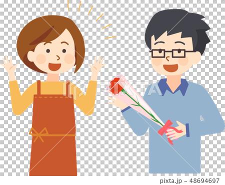 カーネーションをあげる父 48694697