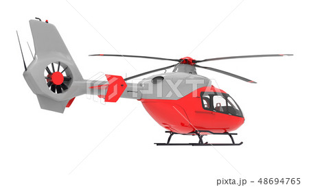 Red helicopter isolated on the white background. Red helicopter isolated on the white background. 48694765