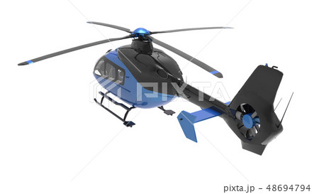 Blue helicopter isolated on the white background. Blue helicopter isolated on the white background. 48694794