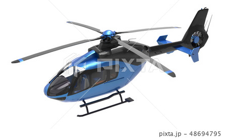 Blue helicopter isolated on the white background. 48694795