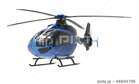 Blue helicopter isolated on the white background. Blue helicopter isolated on the white background. 48694796