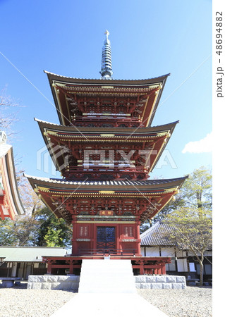 板橋不動尊 三重塔 茨城県つくばみらい市 板橋不動尊 三重塔 茨城県つくばみらい市 48694882