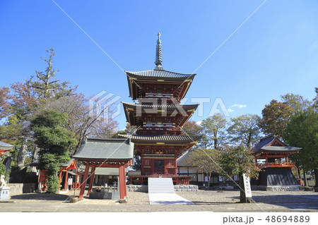 板橋不動尊　三重塔　茨城県つくばみらい市 48694889