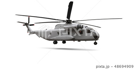Military transport or rescue helicopter on white Military transport or rescue helicopter on white 48694909