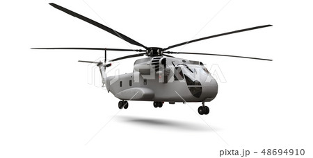 Military transport or rescue helicopter on white Military transport or rescue helicopter on white 48694910