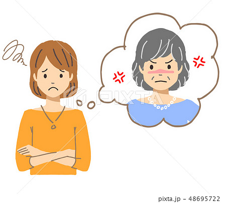 姑に悩む女性 姑に悩む女性 48695722