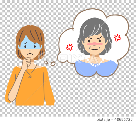 姑に悩む女性 姑に悩む女性 48695723