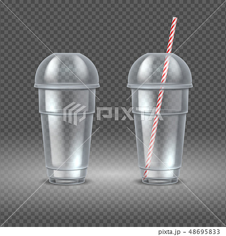 Realistic plastic coffee cup. Clear plastic cup mockup for coffee, ice By  WinWin_artlab