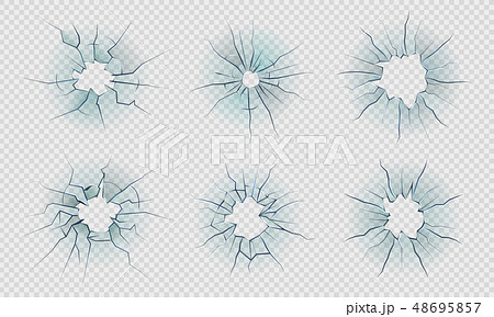 Cracked Glass Smashed Ice Effect Realistic のイラスト素材