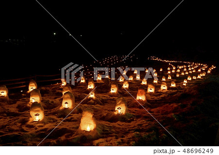 日光市湯西川のミニかまくらライトアップ 日光市湯西川のミニかまくらライトアップ 48696249