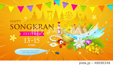 Happy Songkran Thailand Water splashing festival  48696348