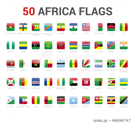 Africa flags of country. 50 flag square vector 48696747