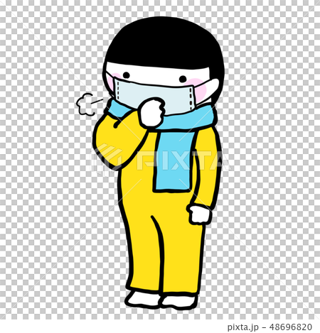 風邪　マスクする　あおきいろくん 48696820