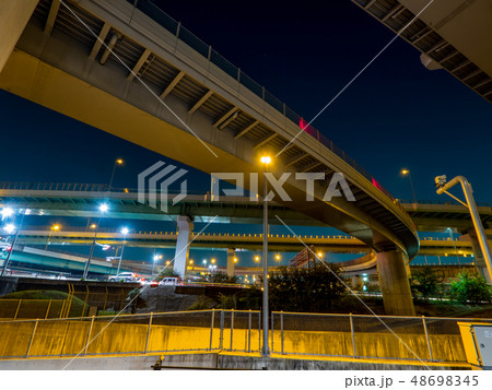 愛知県　清州JCTの夜景 48698345