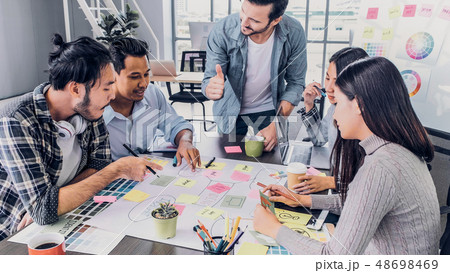 Creative director team lead thumbs up at brainstro 48698469