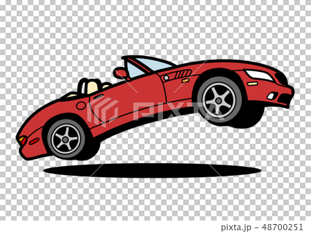 German open car jumping red car illustration German open car jumping red car illustration 48700251