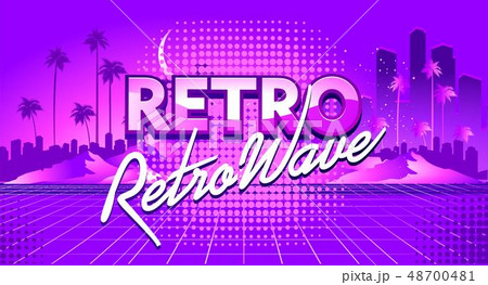 Retro Wave Sunset 48700481