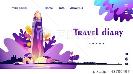 Lighthouse abstract banner 48700497