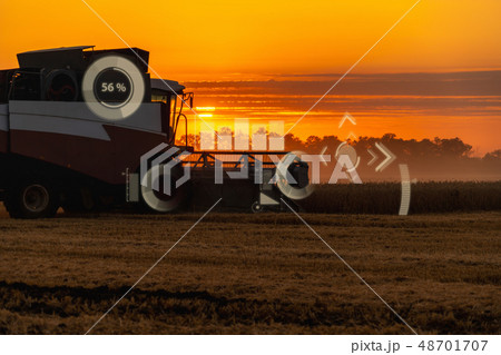 A modern combine harvester A modern combine harvester 48701707
