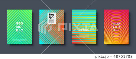 Modern abstract background with geometric shapes and lines. Colorful trendy minimal A4 template 48701708