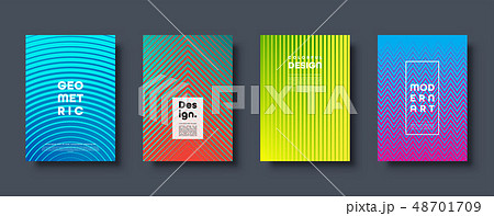 Modern abstract background with geometric shapes and lines. Colorful trendy minimal A4 template 48701709