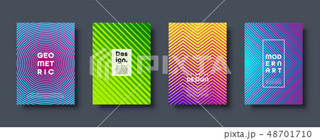 Modern abstract background with geometric shapes and lines. Colorful trendy minimal A4 template 48701710