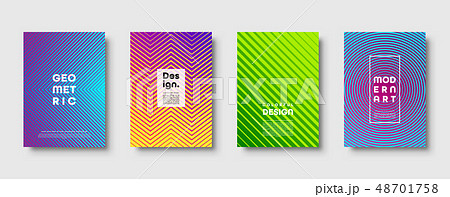 Modern abstract background with geometric shapes and lines. Colorful trendy minimal A4 template 48701758
