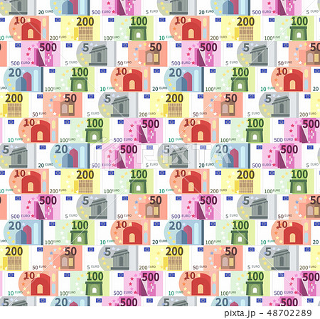 Bright different euro banknotes in a rows 48702289