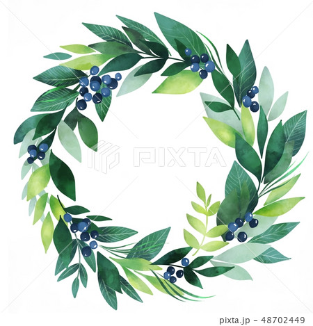 Wreath leaves and blue berry 48702449