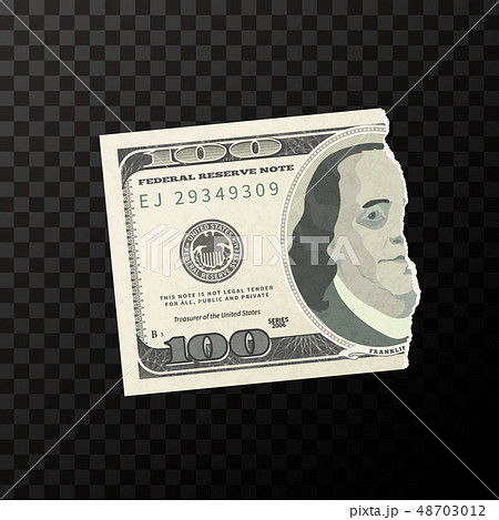 Half piece of fake one hundred US dollars Half piece of fake one hundred US dollars 48703012