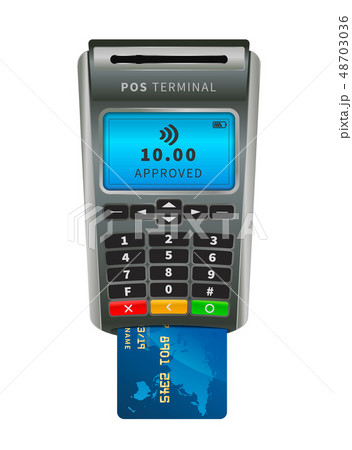 Realistic NFC POS terminal for payment 48703036
