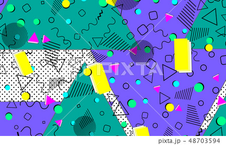 Pop art color background. Memphis pattern 48703594