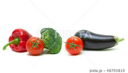 vegetables isolated on a white background vegetables isolated on a white background 48703810