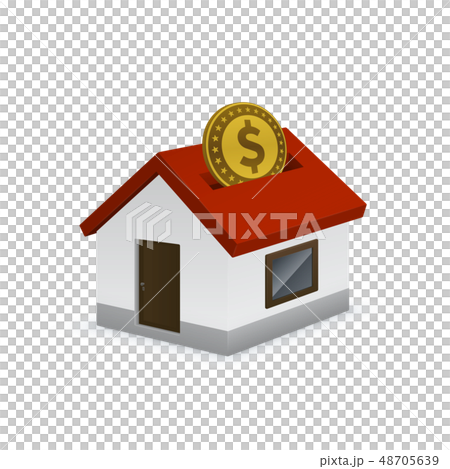 House shaped piggy bank icon with dollar sign House shaped piggy bank icon with dollar sign 48705639